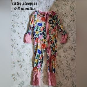 Little Sleepies 0-3 Month Long Sleeve Zipper Pajamas